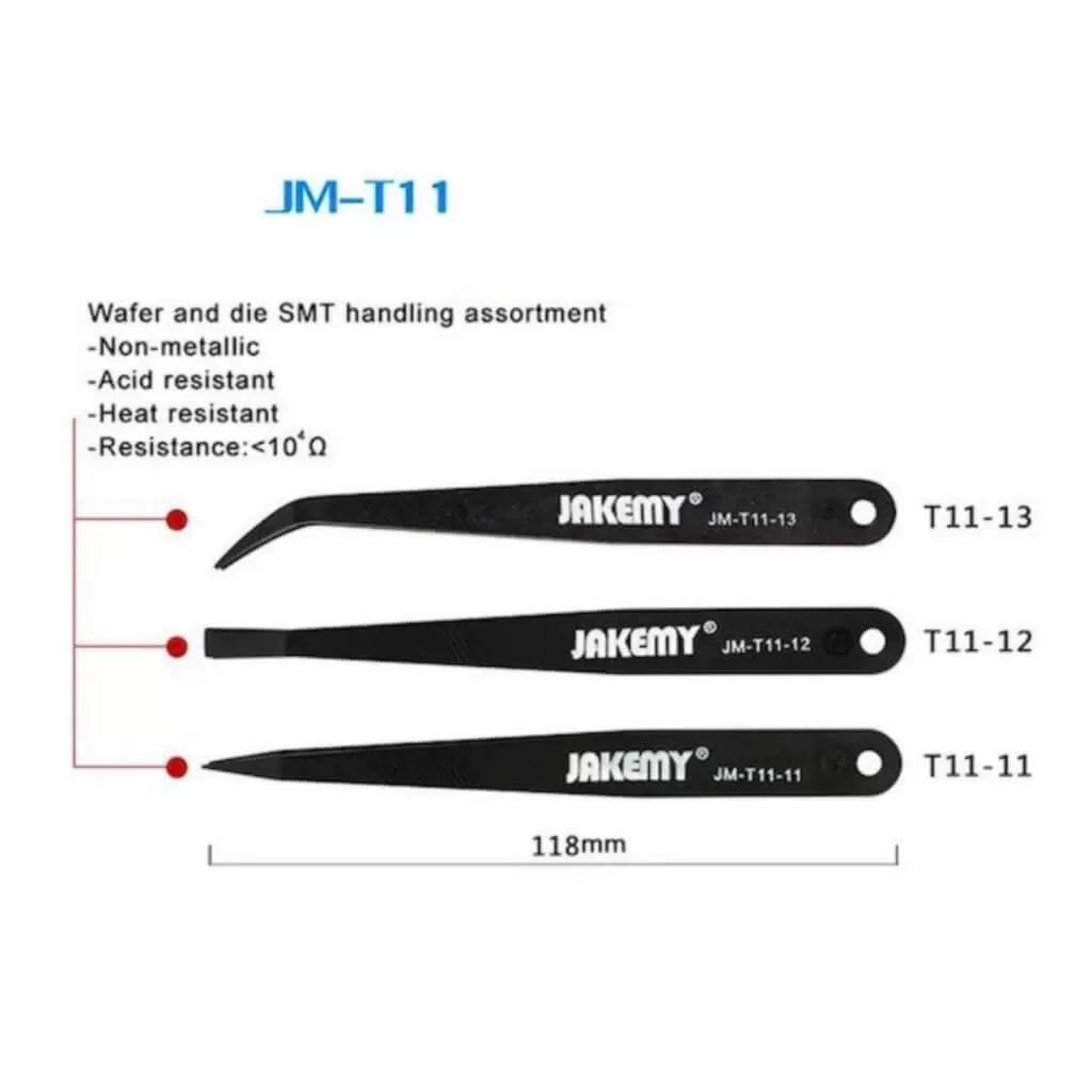 Jakemy JM-T11 3lü Anti Statik Plastik Cımbız Seti