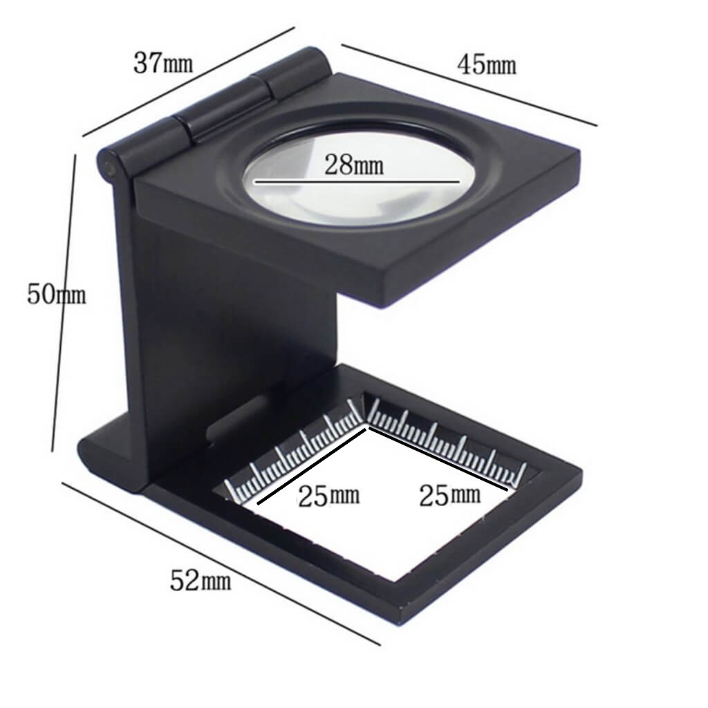 Led Işıklı Ölçekli Lup Mercek Metal Katlanır Kumaşçı Büyüteç