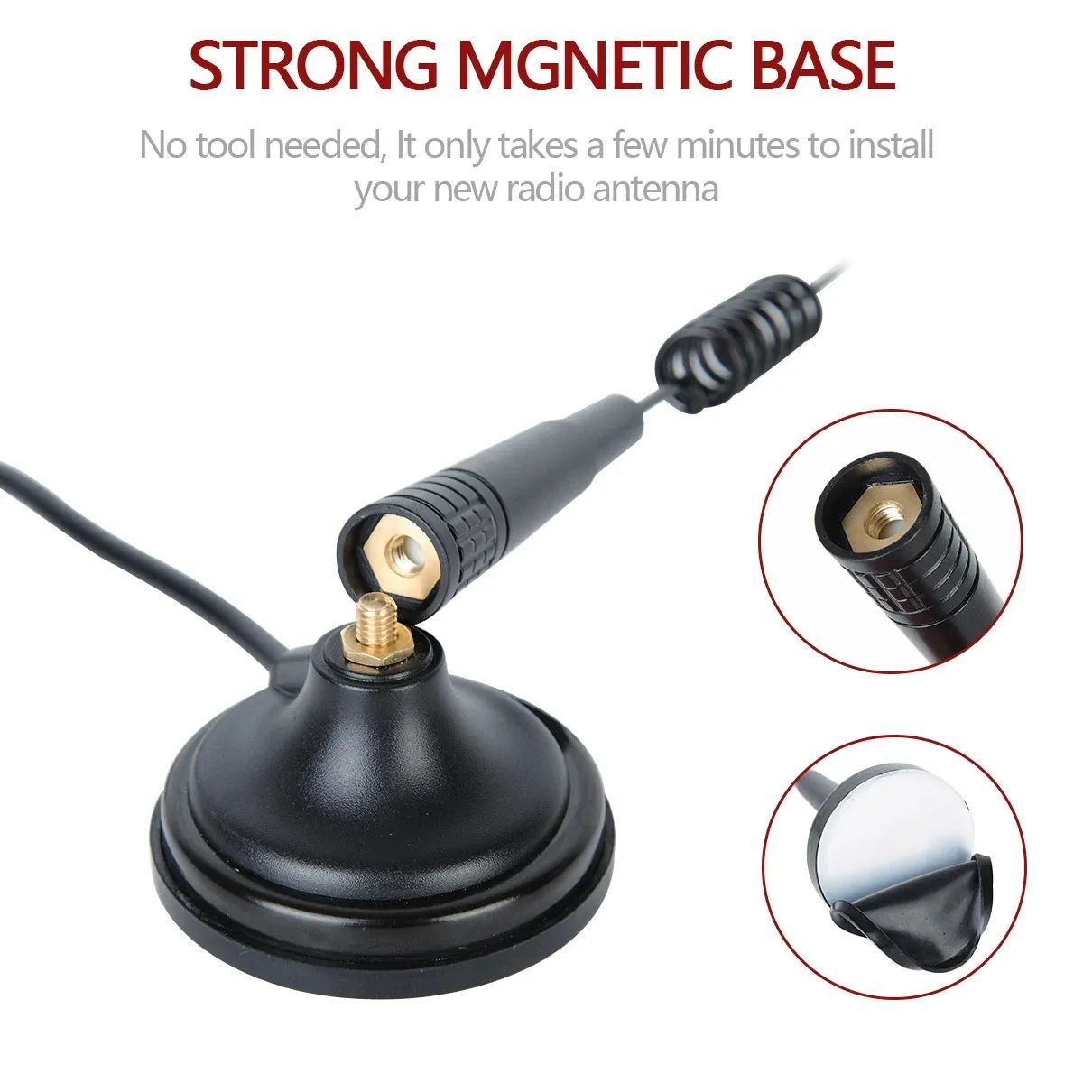 Mag-1345 CB Telsiz Anteni PL259 Mıknatıslı Tabanlı 4 Metre Kablolu | Araç Tipi Mobil CB Anten