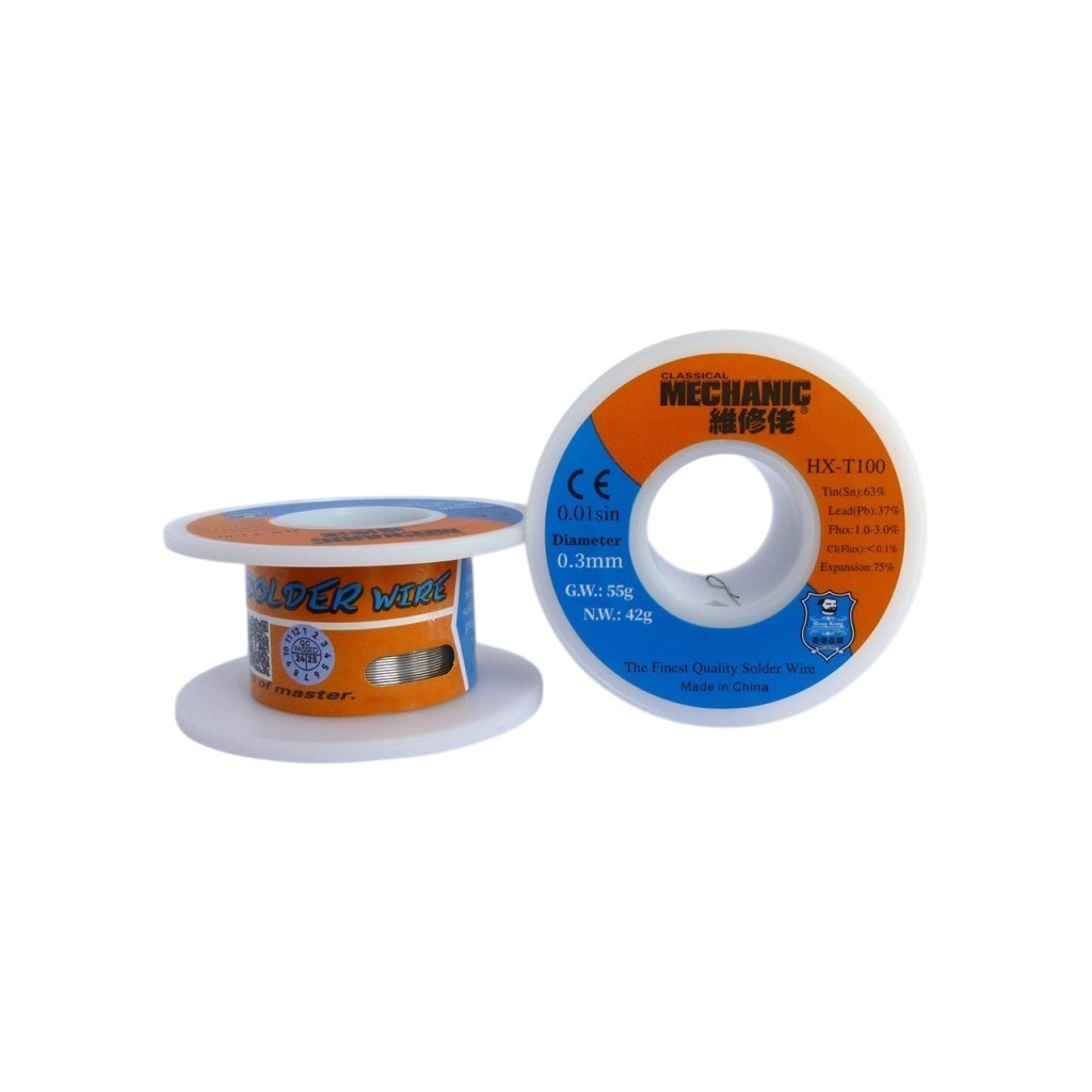 Mechanic Lehim Teli 0.3mm 42Gr %63 Sn %37 Pb Fluxlu Profesyonel SMD ve Mikro Lehim Teli