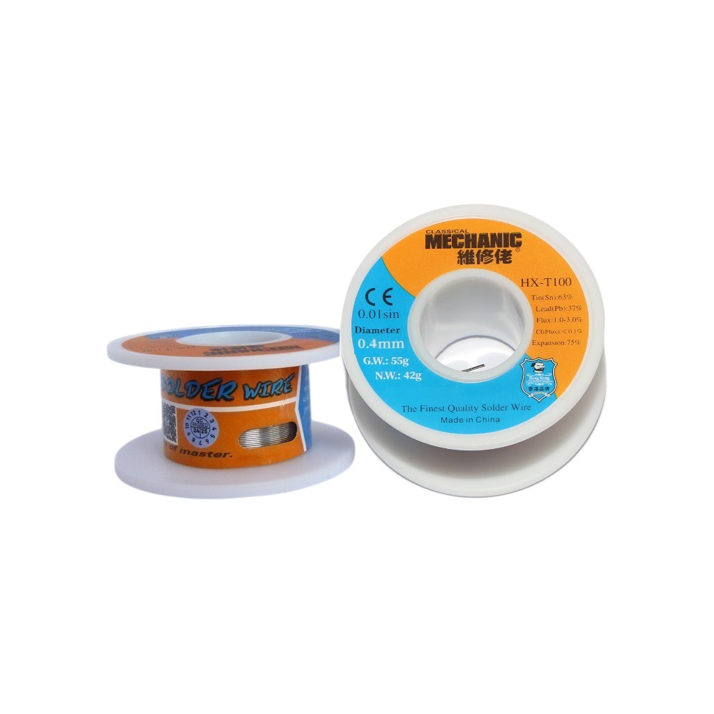 Mechanic Lehim Teli 0.4mm 42Gr %63 Sn %37 Pb Fluxlu Profesyonel SMD ve Mikro Lehim Teli
