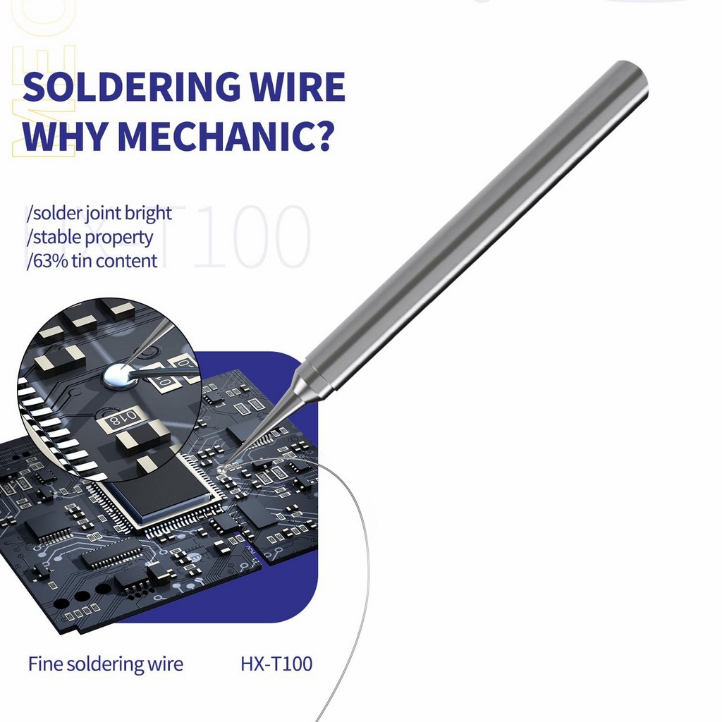 Mechanic Lehim Teli 0.4mm 42Gr %63 Sn %37 Pb Fluxlu Profesyonel SMD ve Mikro Lehim Teli