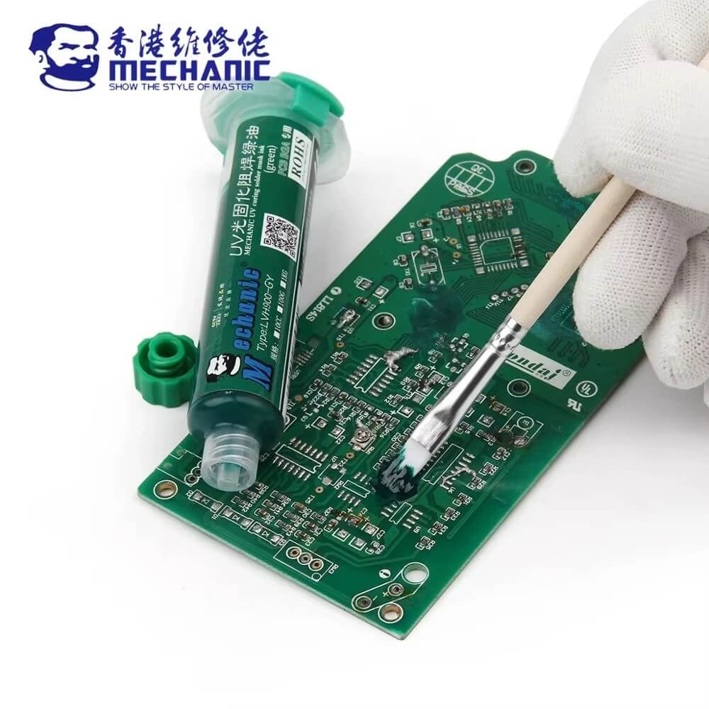 Mechanic UV Anakart Pcb Bord Lehimleme Yalıtım Boyası 10cc KIRMIZI