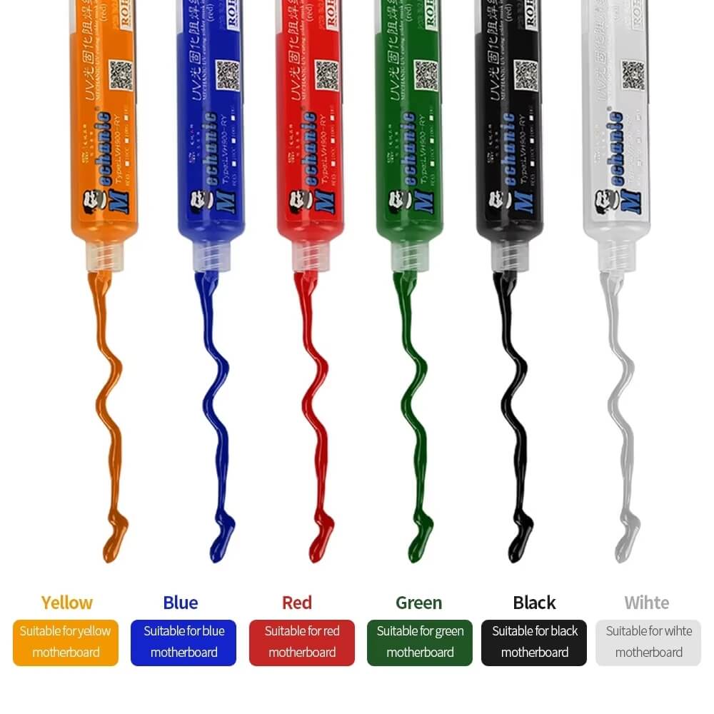 Mechanic UV Anakart Pcb Bord Lehimleme Yalıtım Boyası 10cc YEŞİL