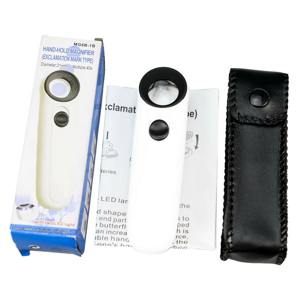 MG6B-1B LED Işıklı El Tipi Büyüteç 40X 21mm Lens | Kuyumcu Büyüteci | Elektronik Tamir Büyüteci