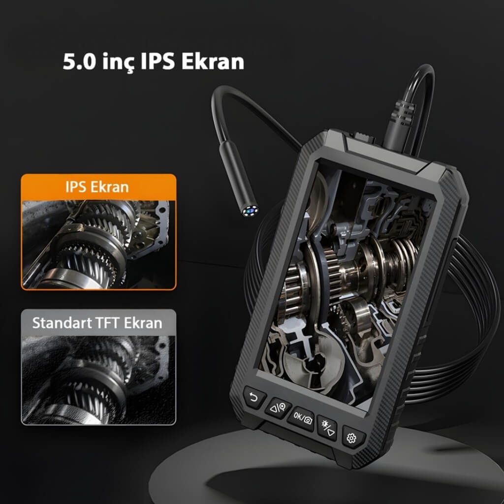 MyScope Endoskop Kamera Çift Lens Yılan Kamera 1080P Ekranlı 10mt