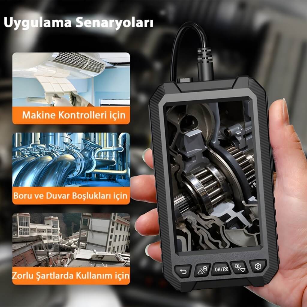 MyScope Endoskop Kamera Çift Lens Yılan Kamera 1080P Ekranlı 10mt