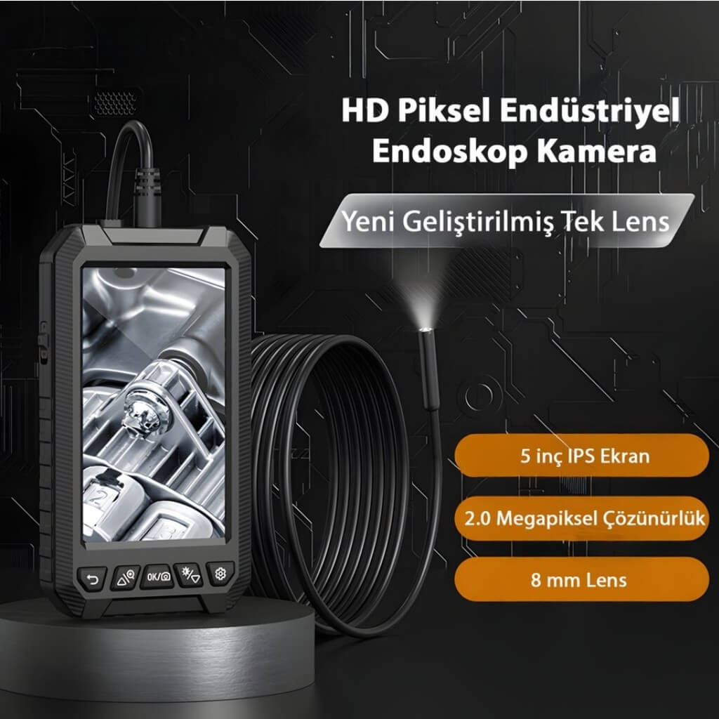 MyScope Endoskop Kamera Çift Lens Yılan Kamera 1080P Ekranlı 10mt