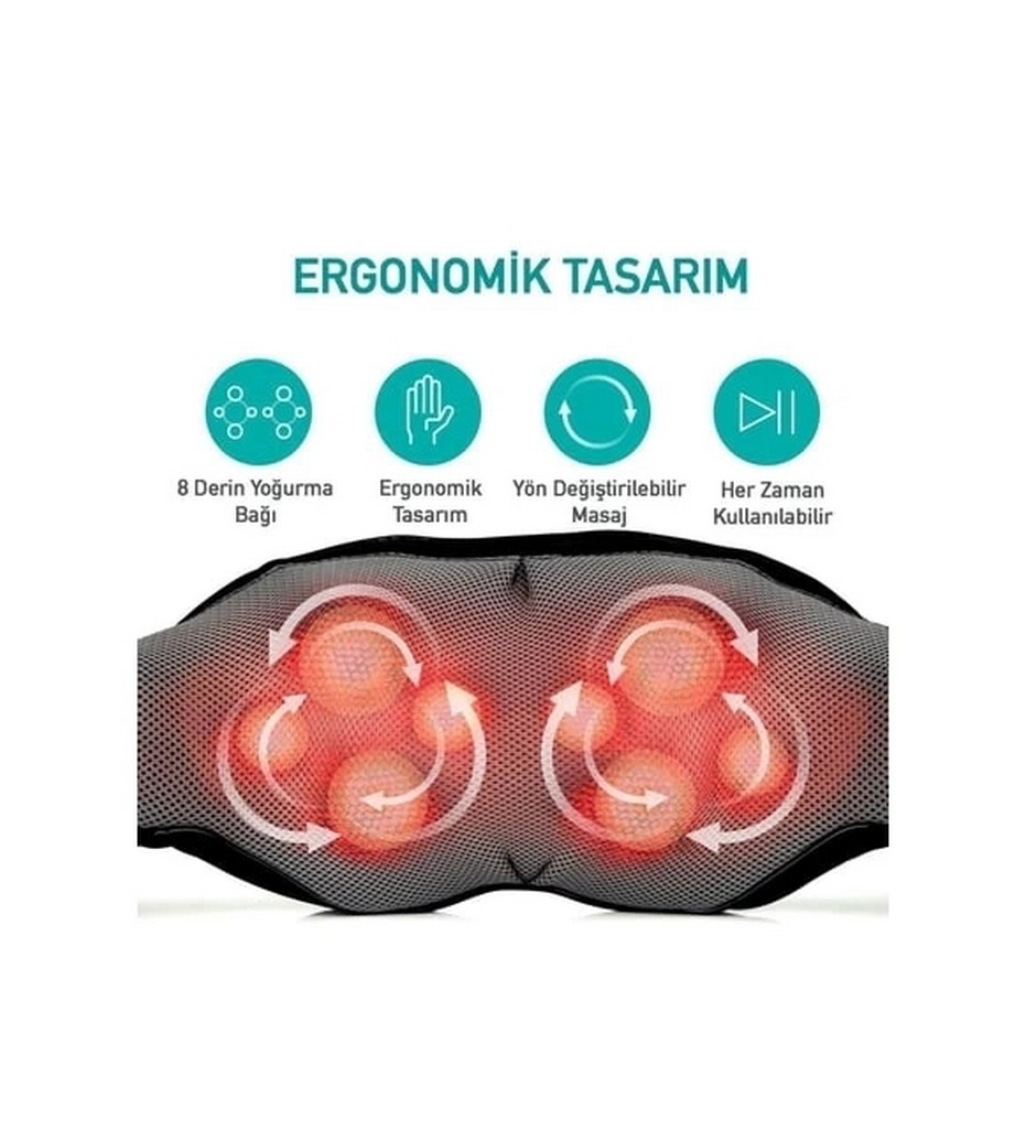 Ovmalı Isıtmalı Boyun Masaj Aleti Sırt Bel Ofis Ev Araç Masaj 102