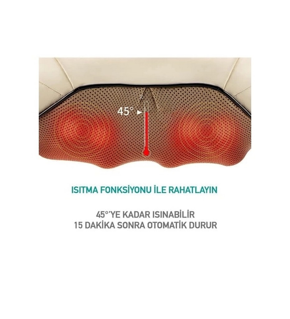 Ovmalı Isıtmalı Boyun Masaj Aleti Sırt Bel Ofis Ev Araç Masaj 102
