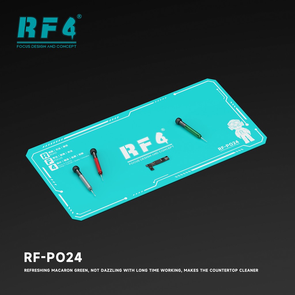 RF4 RF-PO24 Silikon Tamir Pedi 70x35cm | Isıya Dayanıklı Lehimleme Matı PCB SMD BGA Çalışma Matı