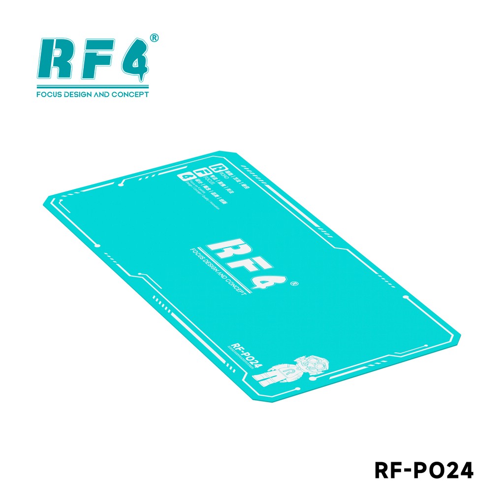 RF4 RF-PO24 Silikon Tamir Pedi 70x35cm | Isıya Dayanıklı Lehimleme Matı PCB SMD BGA Çalışma Matı