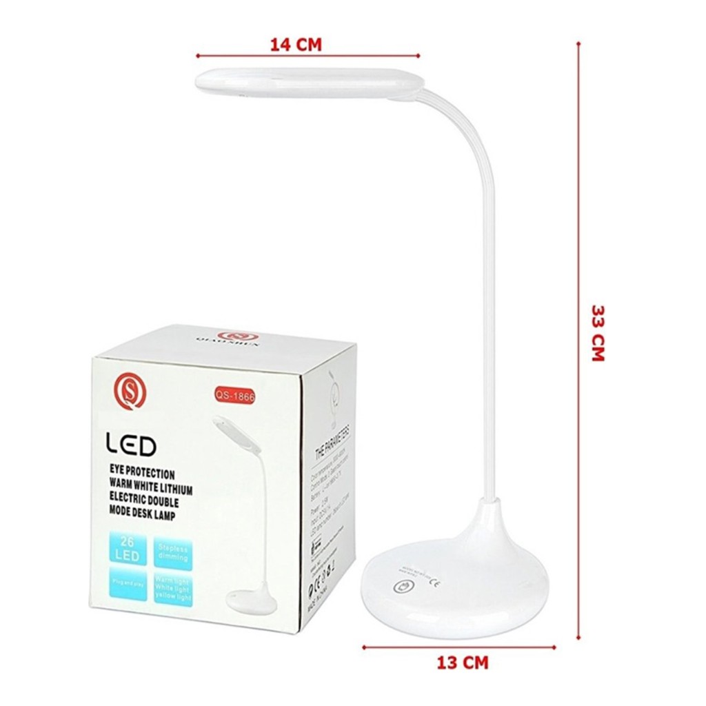 Şarjlı 26 Led Dokunmatik Masa Lambası Gece Lambası Günışığı+Beyaz 