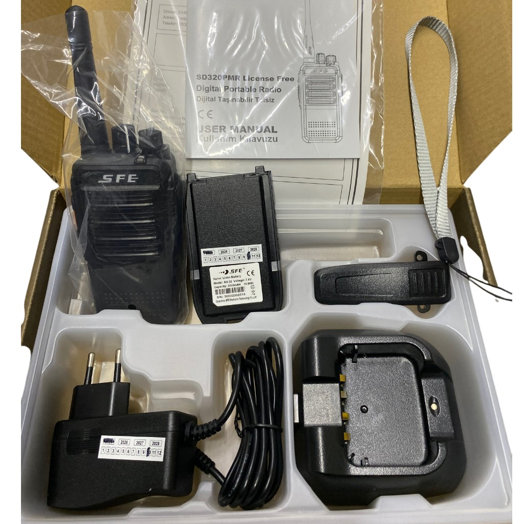 Sfe SD320 Dijital PMR 446 Lisanssız El Telsizi  - Yeni Tasarım Kısa Anten