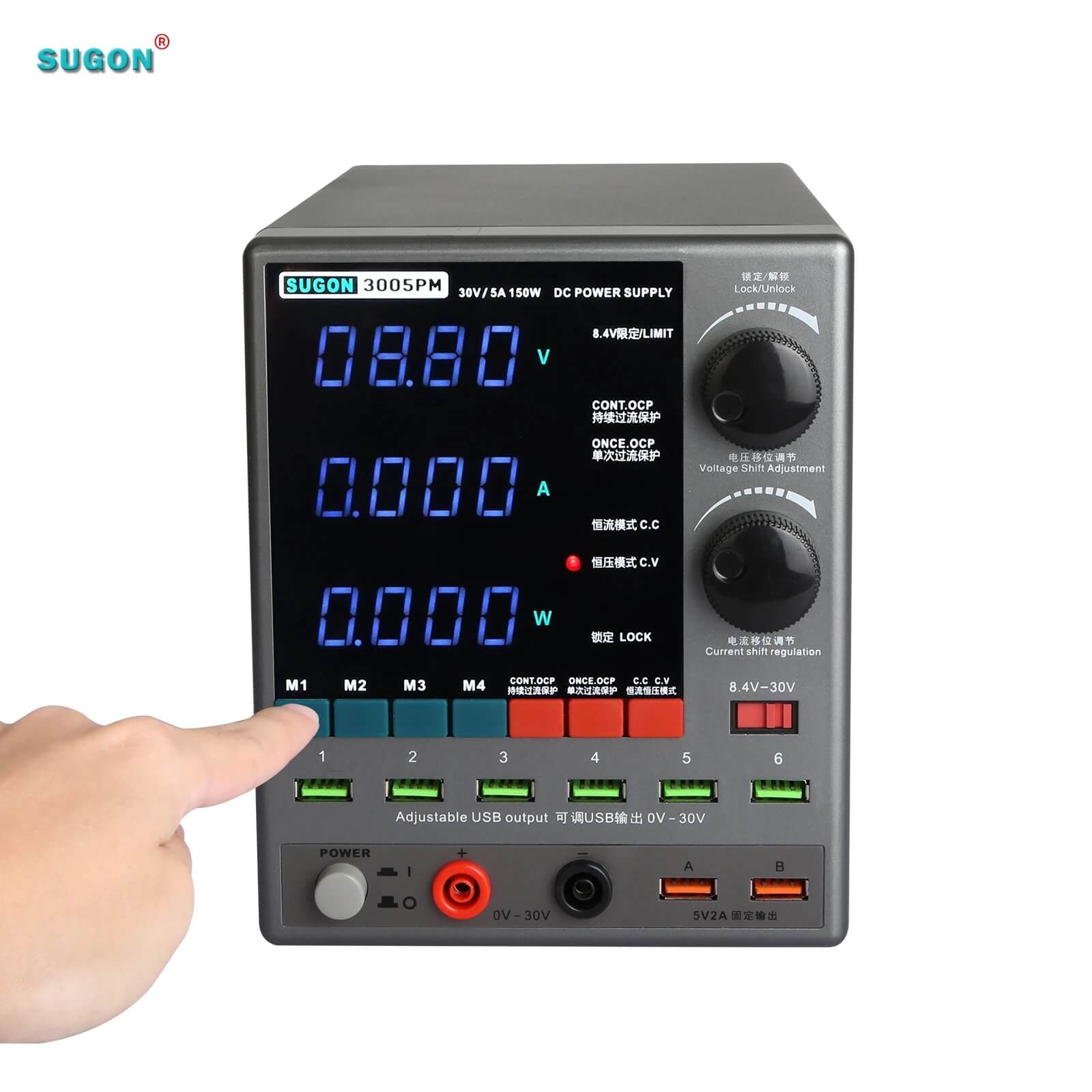 Sugon 3005PM 30V 5A Ayarlanabilir 8 USB Portlu DC Güç Kaynağı