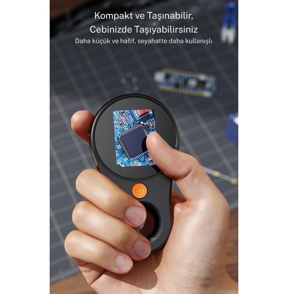 Taşınabilir 500x Makro Dijital Mikroskop 2" Renkli Ekranlı, Işıklı, Type-c Şarjlı