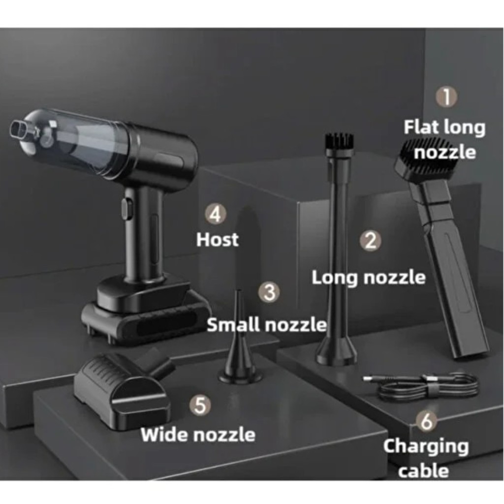 Taşınabilir Kablosuz Araç Süpürgesi, Usb Şarjlı Akülü 60 Watt 4300PA MDHL MD-16