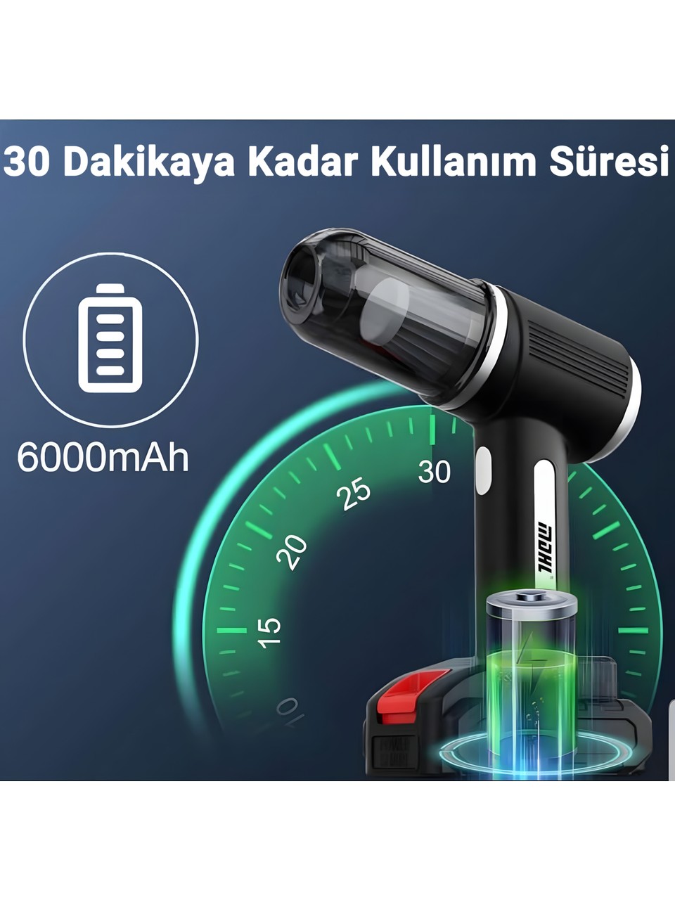 Taşınabilir Usb Şarjlı Akülü Kablosuz Araç Süpürgesi 60w 4300PA MD-16