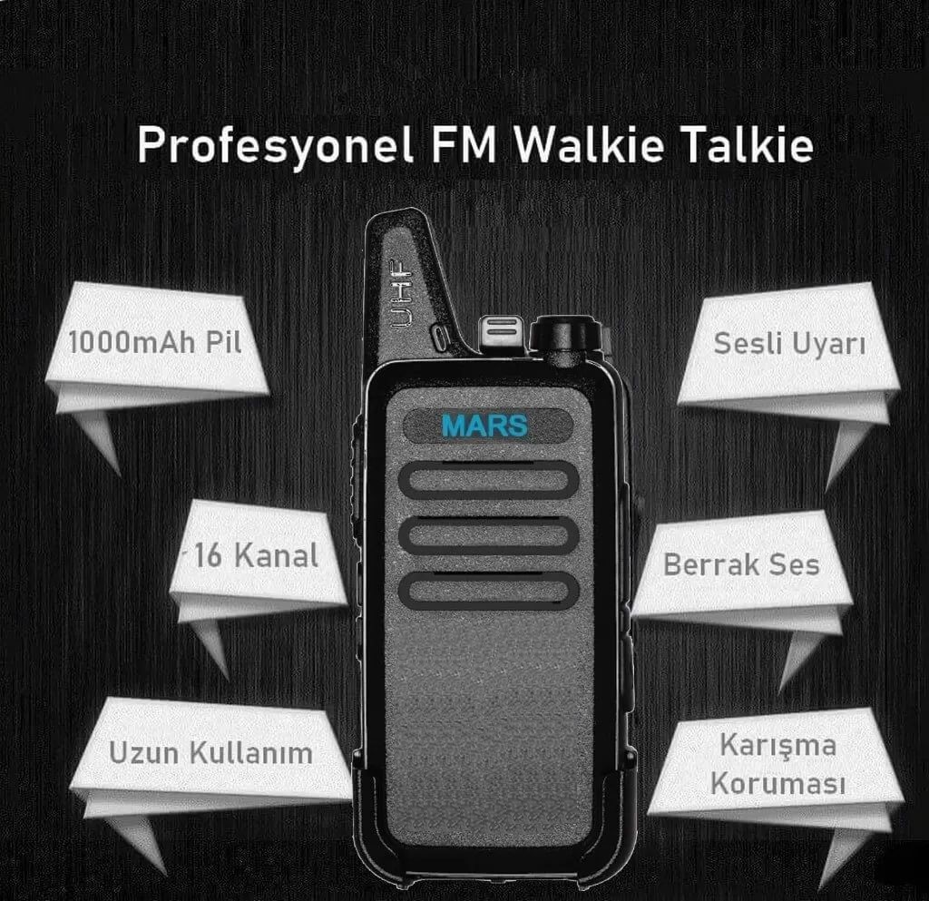 Type-c Şarjlı Çaycı Kahveci Kullanımına Uygun PMR 466 El Telsizi
