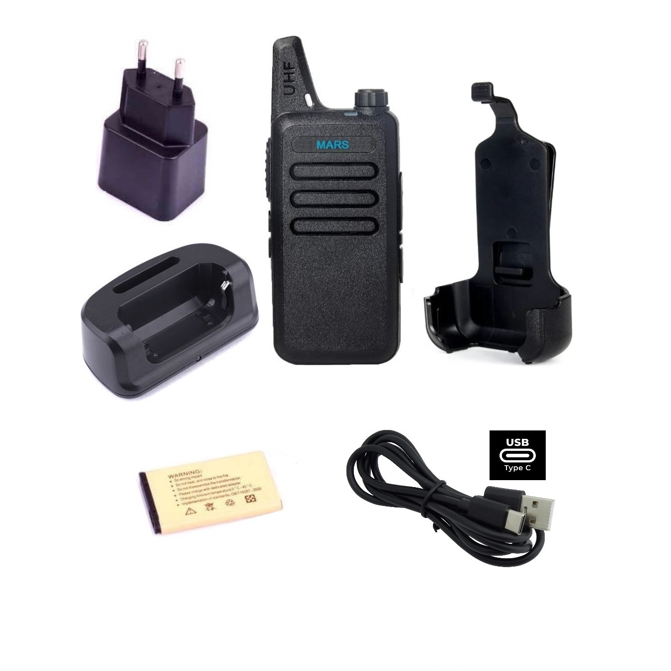 Type-c Şarjlı Çaycı Kahveci Kullanımına Uygun PMR 466 Lisanssız El Telsizi