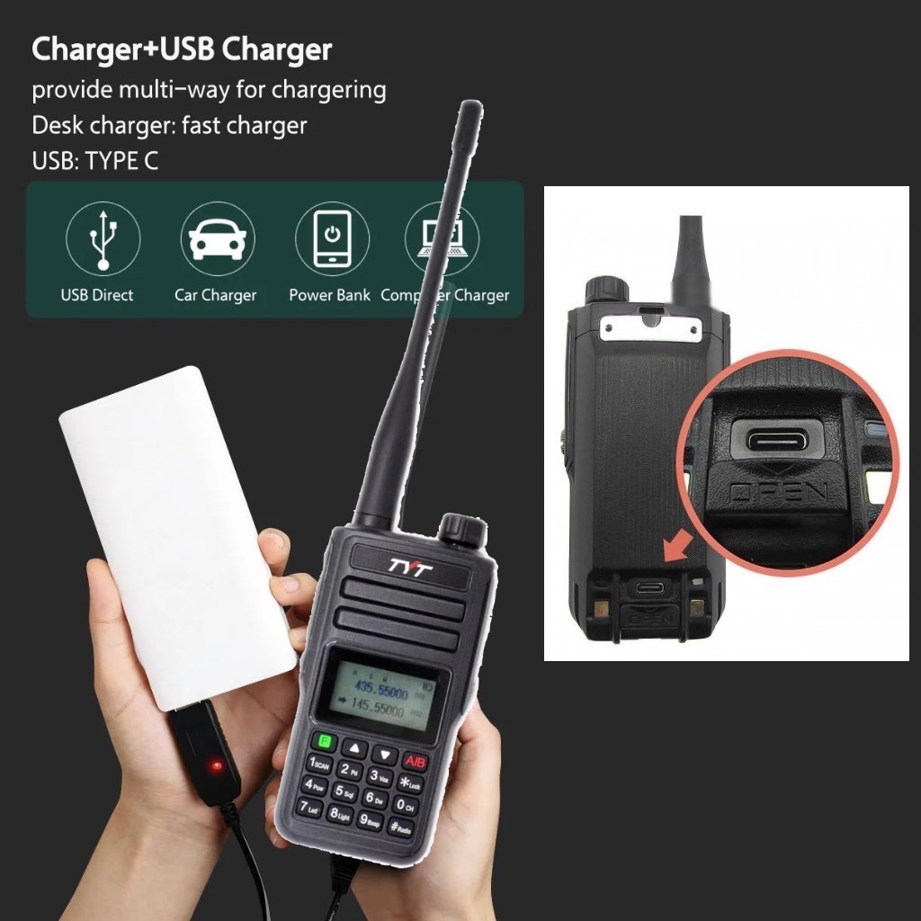 TYT TH-UV99 Dual Band El Telsizi IP68 Su Geçirmez Type-C Şarjlı Yeni Seri Profesyonel Telsiz