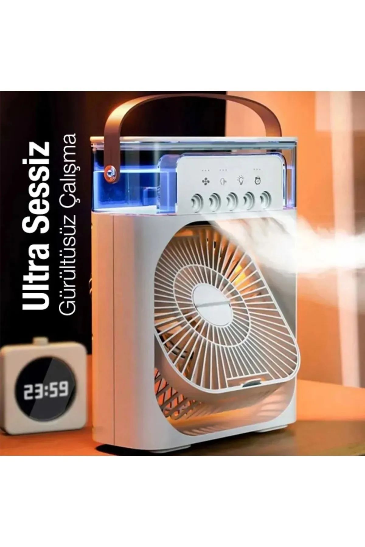 Ultrasonik Hava Nemlendirici Buhar Makinesi Aroma Difüzörü-SİYAH