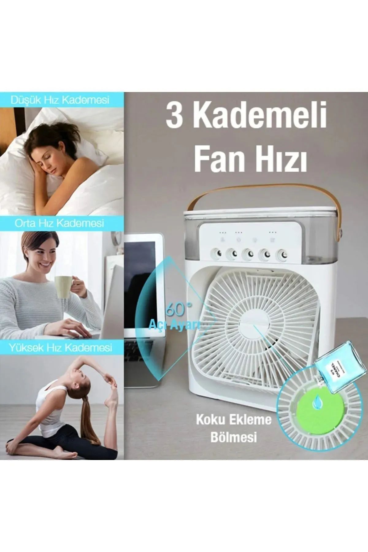 Ultrasonik Hava Nemlendirici Buhar Makinesi Aroma Difüzörü-SİYAH