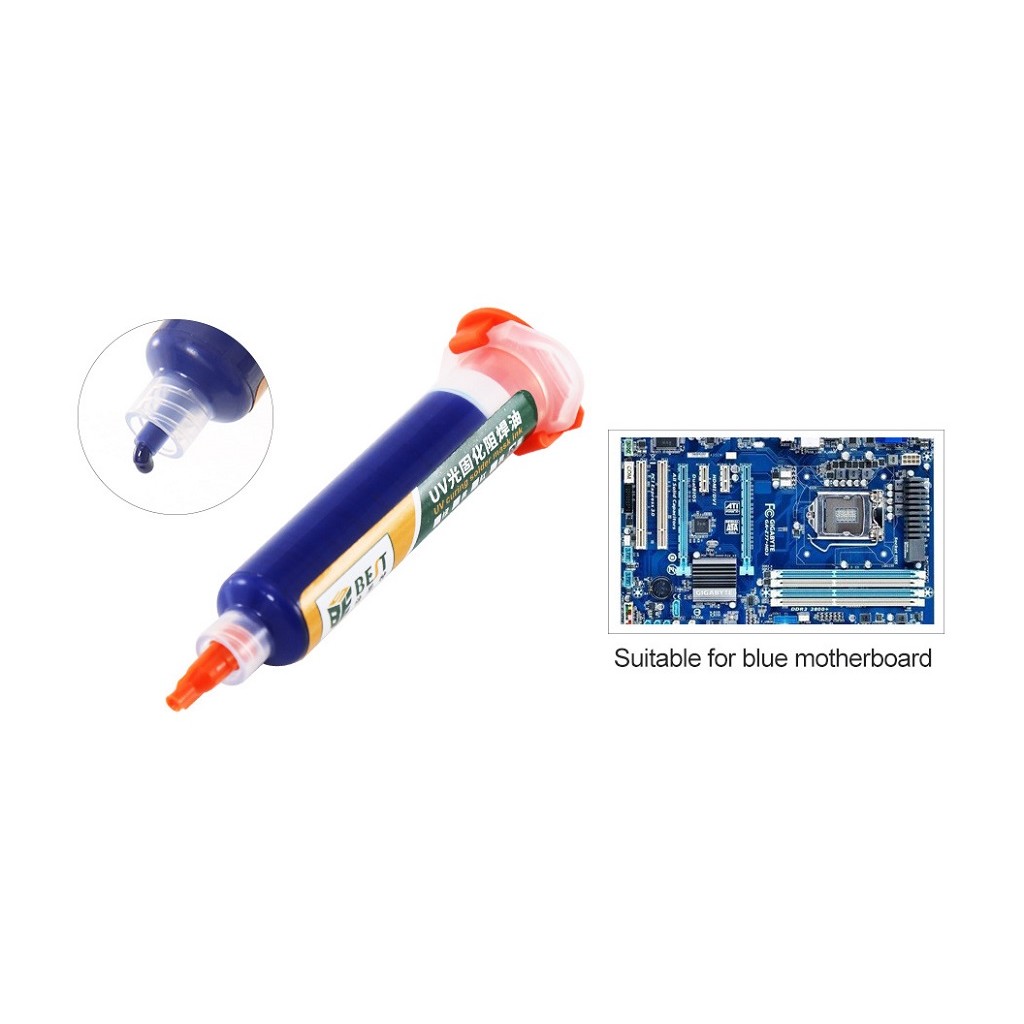 UV Mor Işıkla Kürleme Boyası Lehim Maskesi UV Boya | 10cc MAVİ