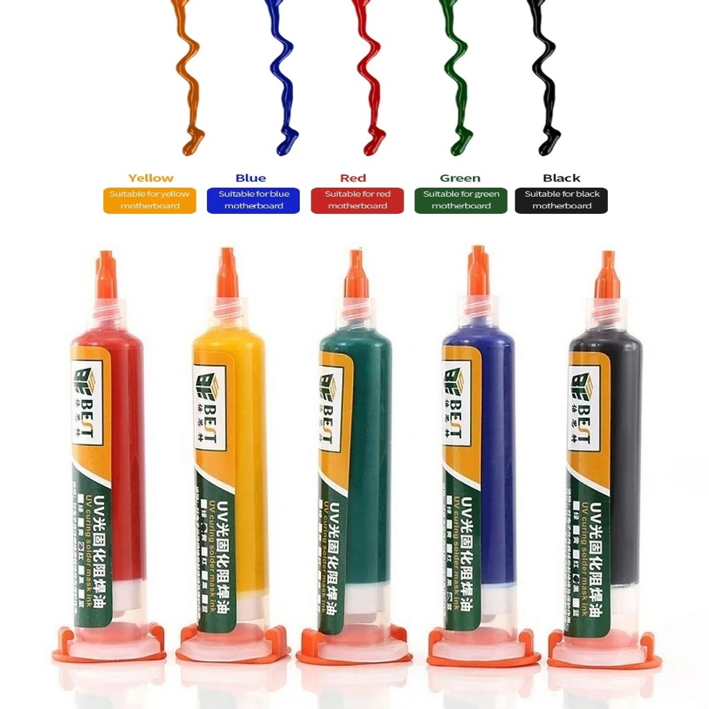 UV Mor Işıkla Kürleme Boyası Lehim Maskesi UV Boya | 10cc MAVİ