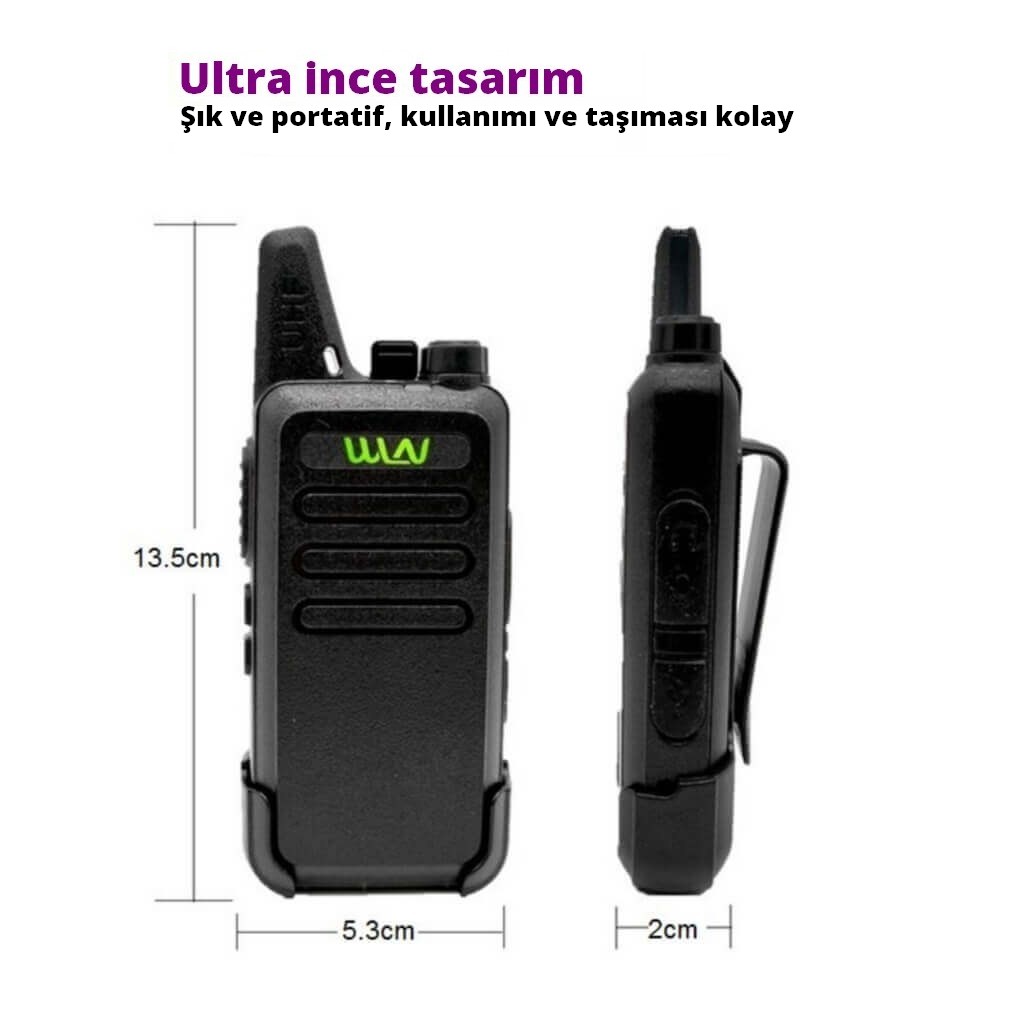 WLN KD-C1T Pmr 446 El Telsizi Tekli Paket Type-c Şarjlı Yeni Seri