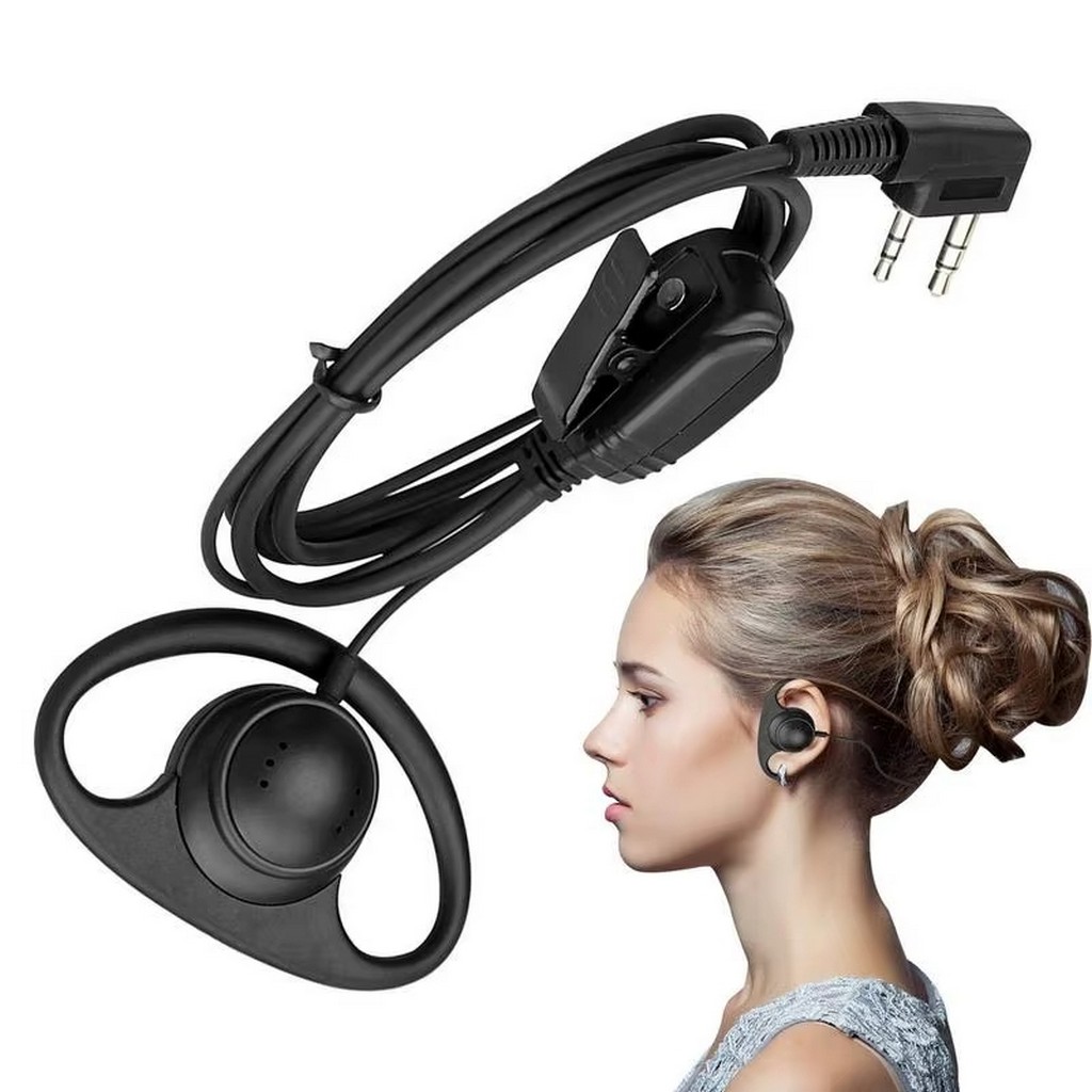 Yüksek Sesli Bas Konuş Mikrofonlu Bodyguard Şantiye Fabrika Telsiz Kulaklığı Kulak Saran K Tip