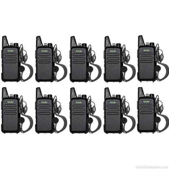 10 Telsiz+10 Kulaklık Pmr 446 Türkçe Konuşan El Telsizi Kd-c1t