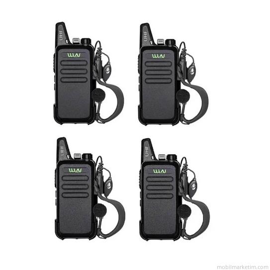 4 Telsiz+4 Kulaklık Pmr 446 Türkçe Konuşan El Telsizi Kd-c1t
