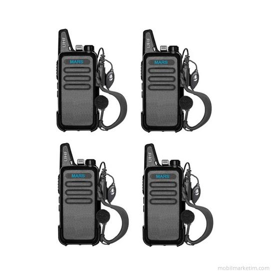 4 Telsiz+4 Kulaklık Pmr 446 Türkçe Konuşan El Telsizi M446T