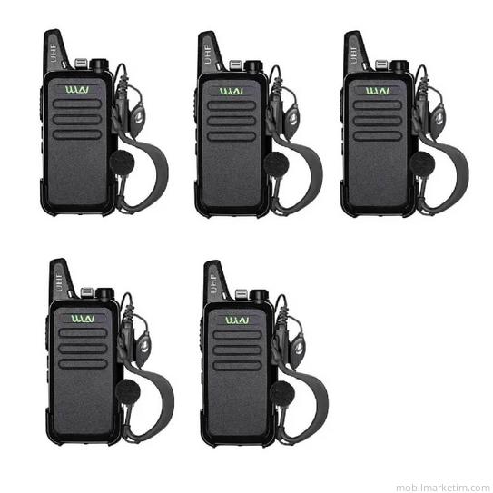 5 Telsiz+5 Kulaklık Pmr 446 Türkçe Konuşan El Telsizi Kd-c1t