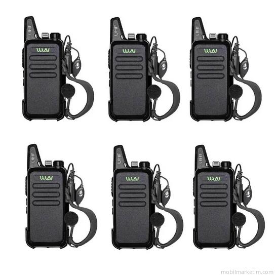 6 Telsiz+6 Kulaklık Pmr 446 Türkçe Konuşan El Telsizi Kd-c1t
