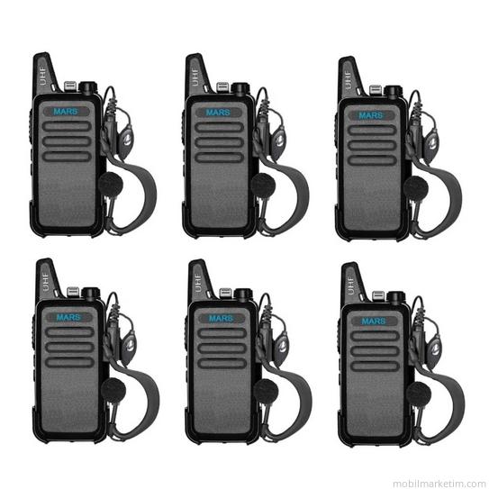 6 Telsiz+6 Kulaklık Pmr 446 Türkçe Konuşan El Telsizi M446T
