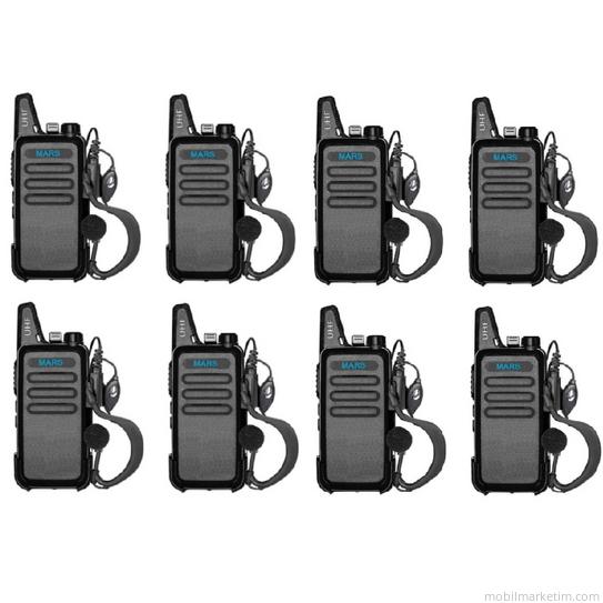 8 Telsiz+8 Kulaklık Pmr 446 Türkçe Konuşan El Telsizi M446T