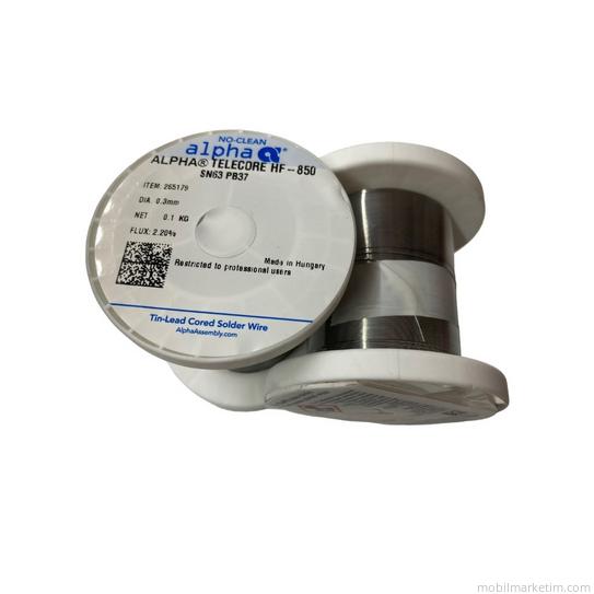 Alpha HF-850 0.3mm Lehim Teli 100G No Clean 63/37