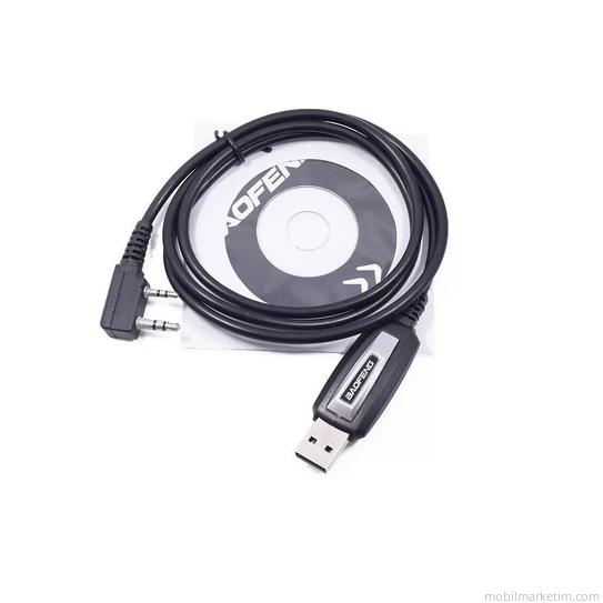 Analog Telsiz Programlama Kablosu+Cd Baofeng TYT WLN MARS..Uyumlu K Tip
