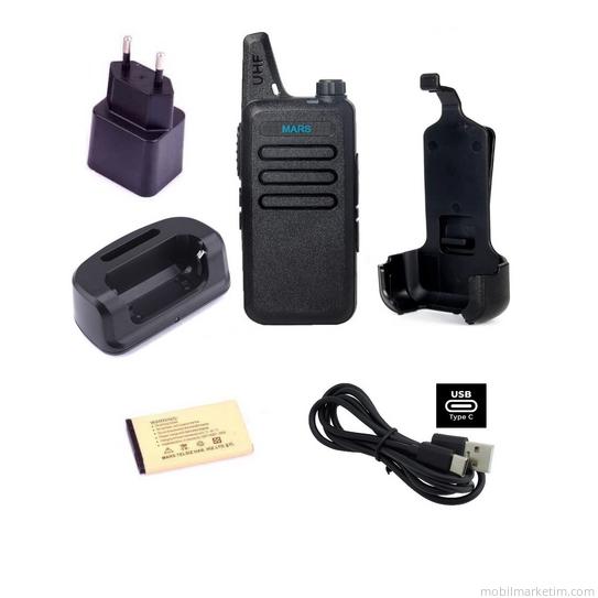 Mars Pmr 446 Lisanssız Yeni Tasarım Type-c Şarjlı El Telsizi