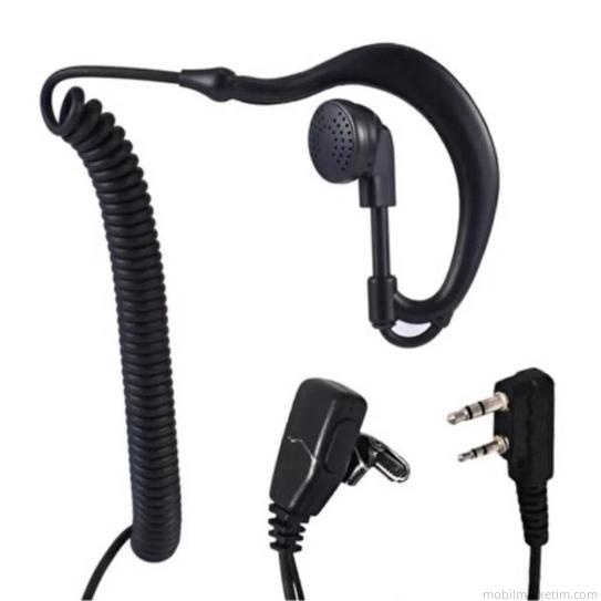 Quansheng UV-K5 K6 TK11 Uyumlu Spiral Kablolu Mikrofonlu Kulaklık
