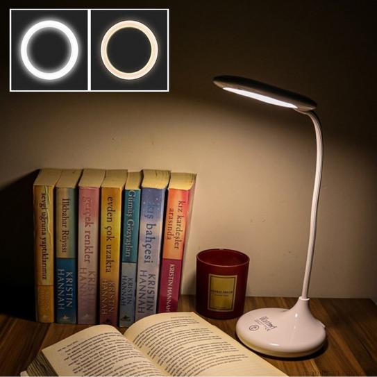 Şarjlı 26 Led Dokunmatik Masa Lambası Gece Lambası Günışığı+Beyaz 