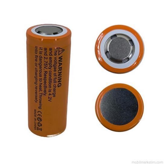 Watton 26650 4.2v 8800mAh Li-ion Şarjlı Pil Sarı 26mmx65mm