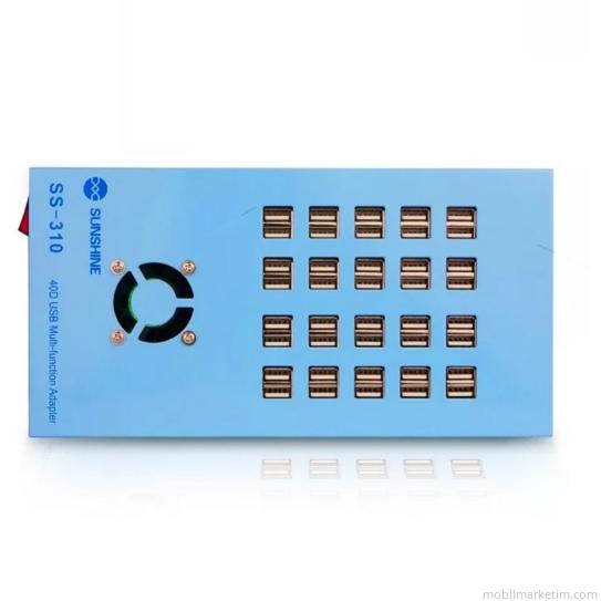 40 Port Usb Şarj Aleti. Fan Soğutmalı, Metal Kasalı. Kafe Otel Fuar Kullanıma Uygun Sunshine SS-310