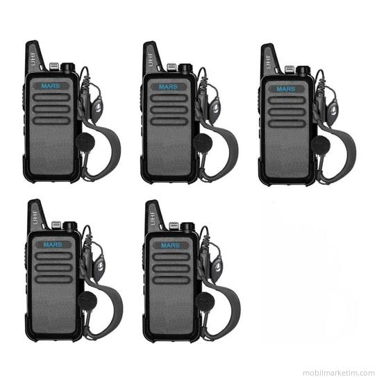 5li Pmr 446 TÜRKÇE KONUŞAN El Telsizi Yeni Tasarım Type-c Şarjlı Mars Kulaklık Hediyeli Set