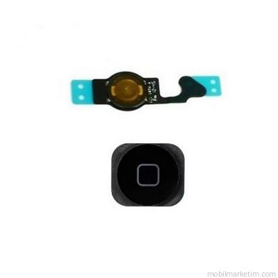 iPhone 5 Uyumlu Home Tuşu+Tuş Bordu Flex Kablo SİYAH