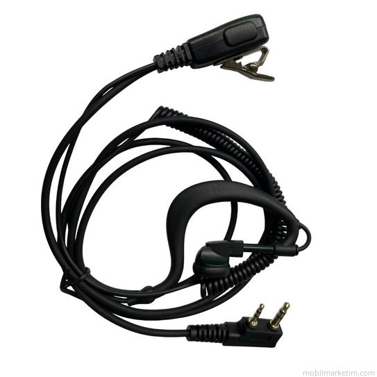 Sfe Spiral Kablolu Bas Konuş Mikrofonlu Yüksek Modülasyonlu Şantiye Telsiz Kulaklığı